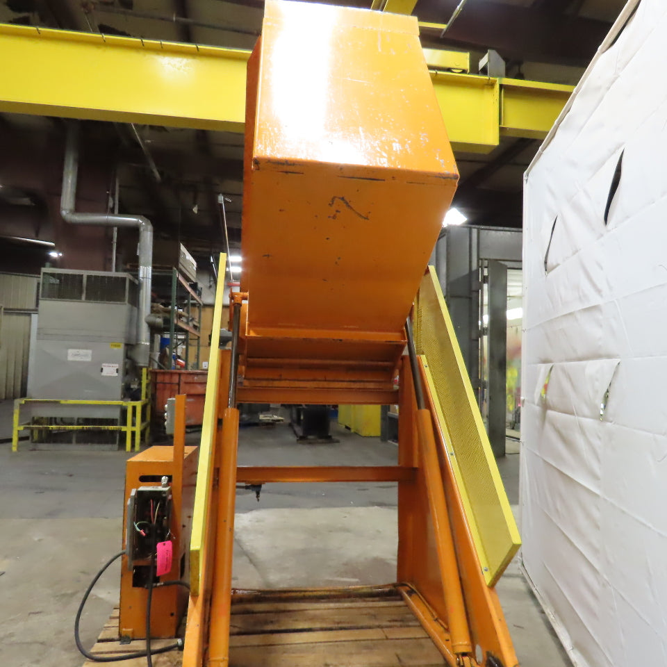 Tubar D-6603 38" x 54" Deep Hydraulic Box Crate Bulk Material Tote Dumper 440V