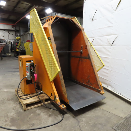 Tubar D-6603 38" x 54" Deep Hydraulic Box Crate Bulk Material Tote Dumper 440V