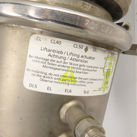 GEA Tuchenhagen BAL-IPS2"-SZ-N27-CB Stainless 2" Hygienic Seat Valve W/Actuator