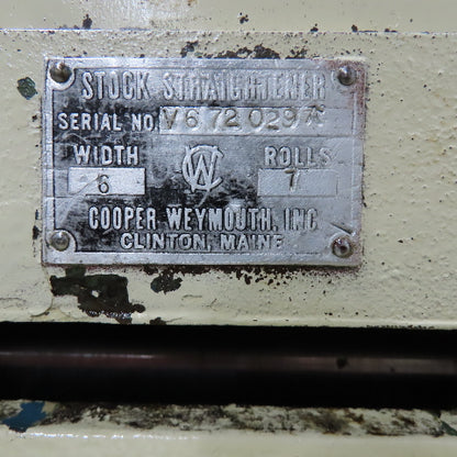Cooper Weymouth 6" Wide 7 Roll Stock Straightener 208-230/480V 3Ph
