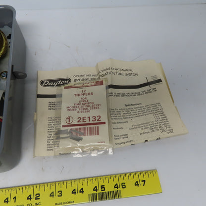 Dayton 2A206 Program Timer Switch Relay W/14 Day Skipper Mechanism 240V 25A 2HP