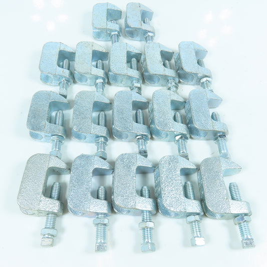 E61 3/8" Rod Hot Dip Galvanized Beam C Clamp Lot of 17