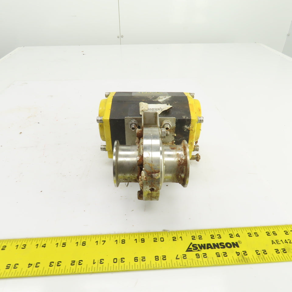 Top Line Top Flow TS075 Rack & Pinion Actuator 80PSI W/2" Stainless Valve