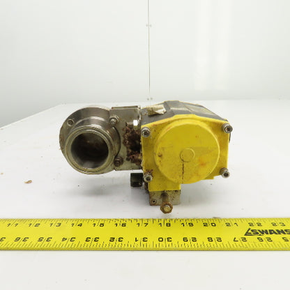 Top Line Top Flow TS075 Rack & Pinion Actuator 80PSI W/2" Stainless Valve