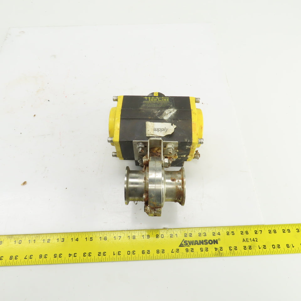 Top Line Top Flow TS075 Rack & Pinion Actuator 80PSI W/2" Stainless Valve