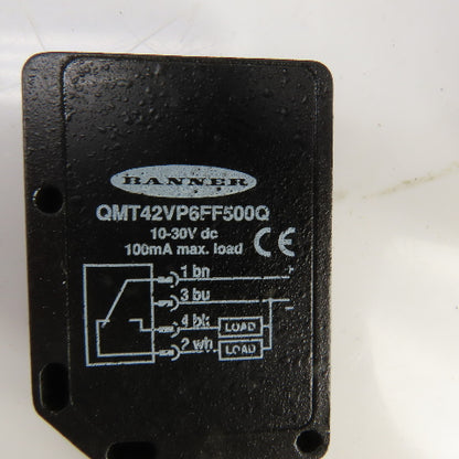 Banner QMT42VP6FF500Q Photoelectric Sensor 10-30V DC