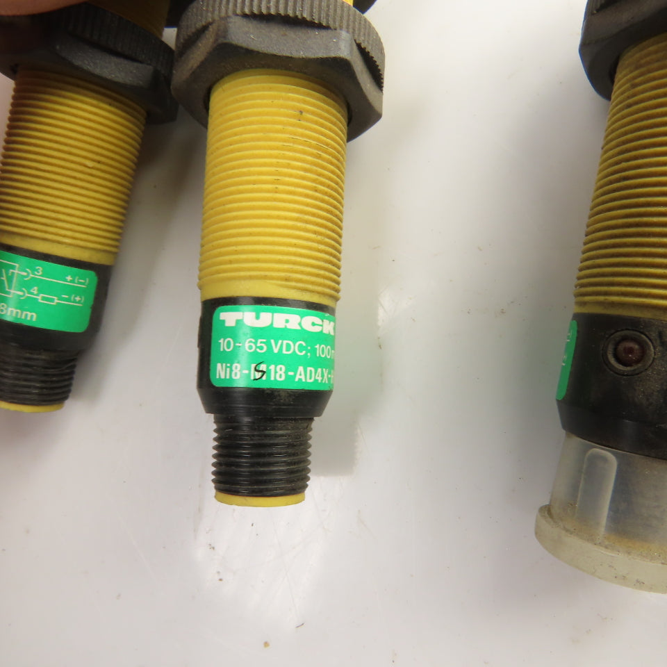 Turck Ni8-M18-AD4X-H1141 Threaded Barrel Inductive Sensor 10-65VDC Lot Of 5