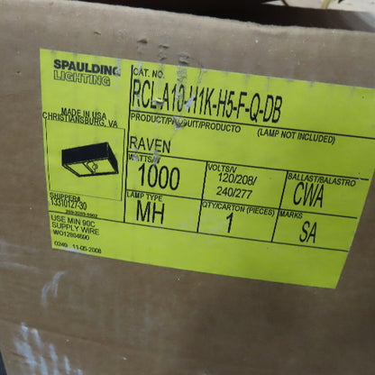 Spaulding RCL-A10-H1K-H5-F-Q-DB Outdoor Light Fixture 1000W 120-277V