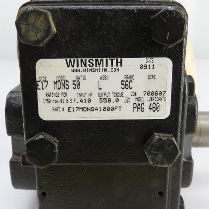 Winsmith E17MDNS41000FT 50:1 Ratio 35 RPM Left Hand Output Gear Reducer 558 Tor