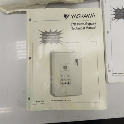 Yaskawa E7BVB021XWU E7 AC Drive W/Bypass 480V 3PH Input 0-480V Output 21.0 Amps