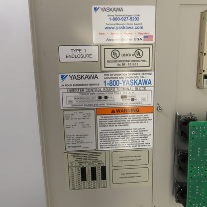 Yaskawa E7BVB021XWU E7 AC Drive W/Bypass 480V 3PH Input 0-480V Output 21.0 Amps