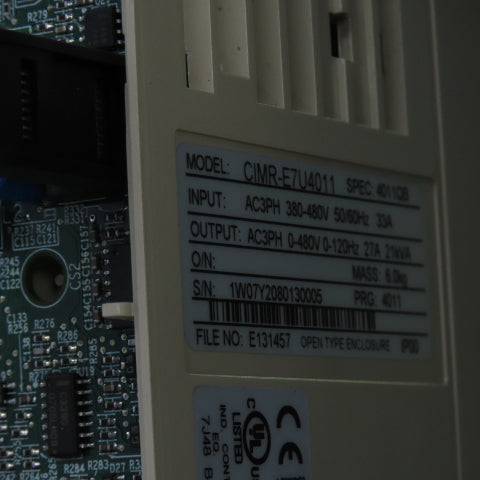 Yaskawa E7BVB021XWU E7 AC Drive W/Bypass 480V 3PH Input 0-480V Output 21.0 Amps