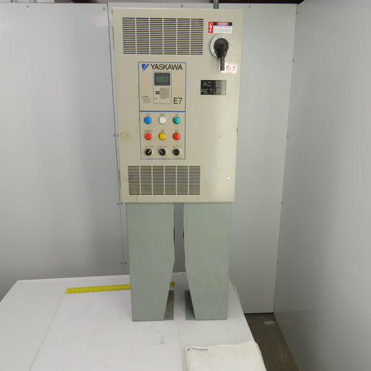 Yaskawa E7BVB021XWU E7 AC Drive W/Bypass 480V 3PH Input 0-480V Output 21.0 Amps