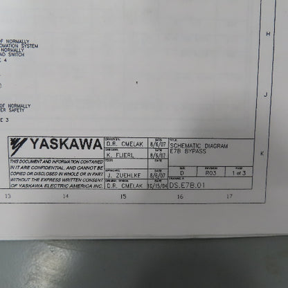 Yaskawa E7 AC Drive W/Bypass 480V 3PH Input 0-480V Output 96.0 Amps