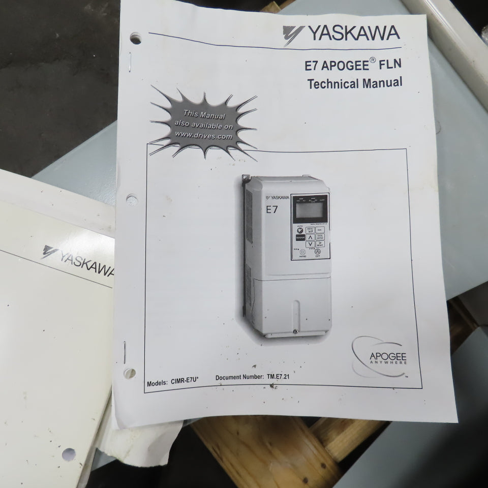 Yaskawa E7 AC Drive W/Bypass 480V 3PH Input 0-480V Output 96.0 Amps