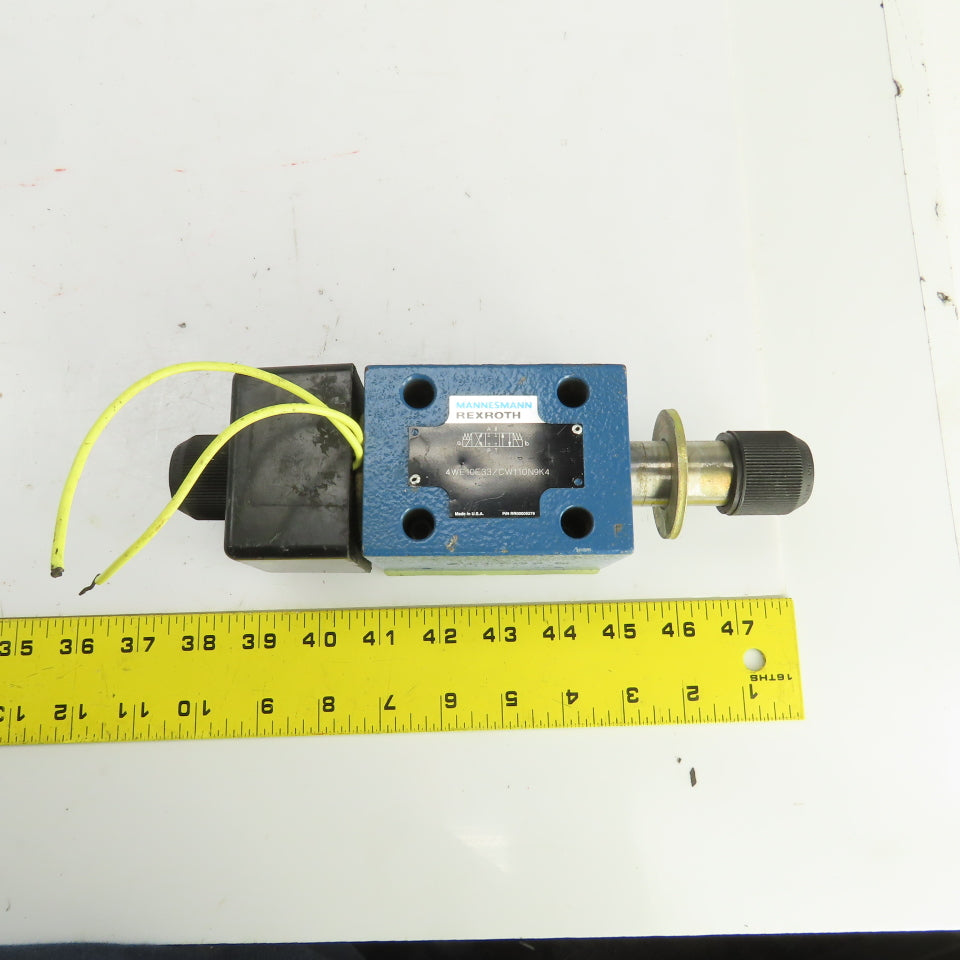 Mannesmann Rexroth 4WE10E33/CW110N9K4 4/3 Way Hydraulic Directional Valve 120V