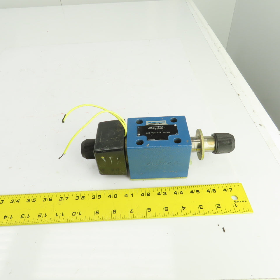 Mannesmann Rexroth 4WE10E33/CW110N9K4 4/3 Way Hydraulic Directional Valve 120V