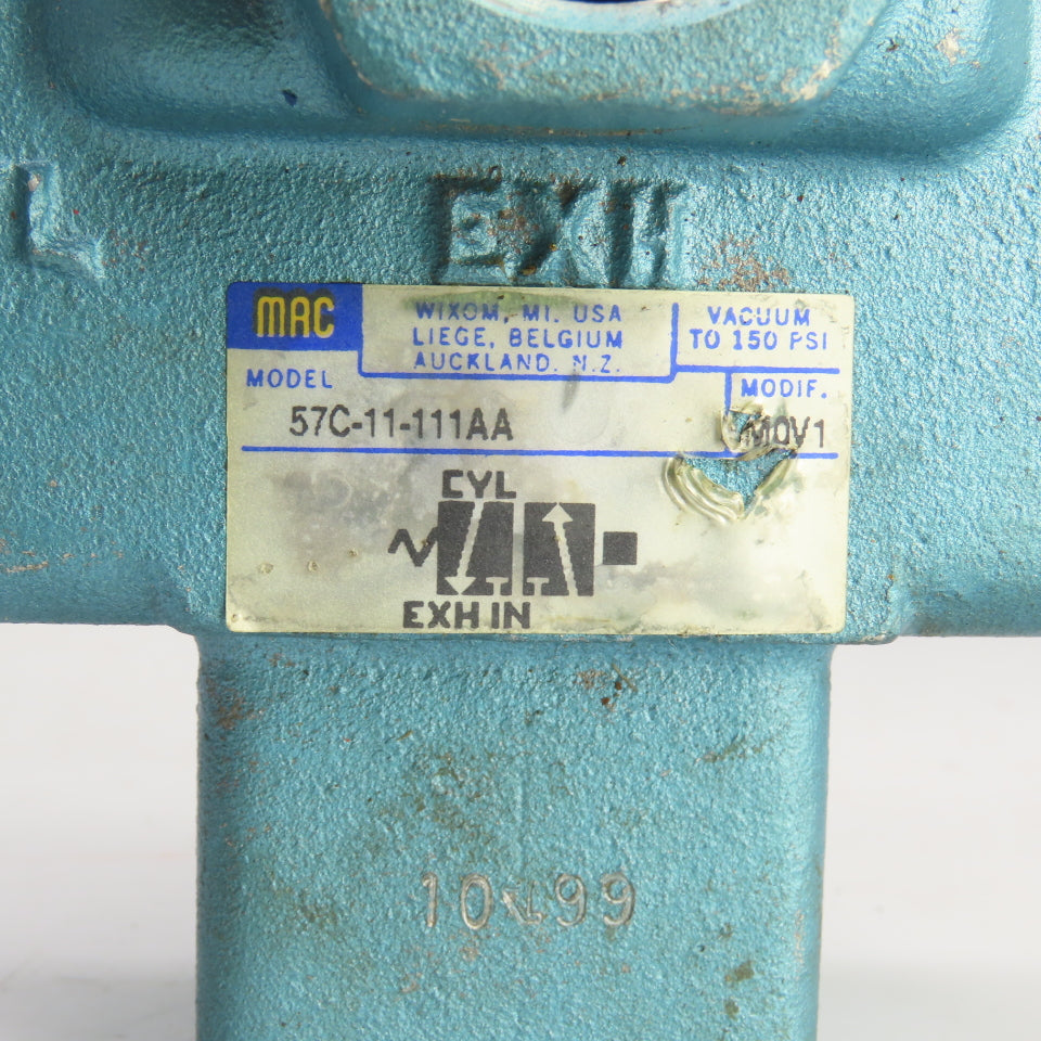 MAC 57C-11-111AA 2 Position Pneumatic Solenoid Control Valve 150PSI 120V 1/2"NPT