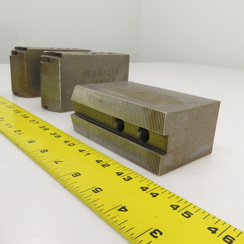 Abbott KTT10S3 1.5mm X 60° Serrated Soft Lathe Jaws For 10" Chuck 2"Wx3"Hx5.5" L