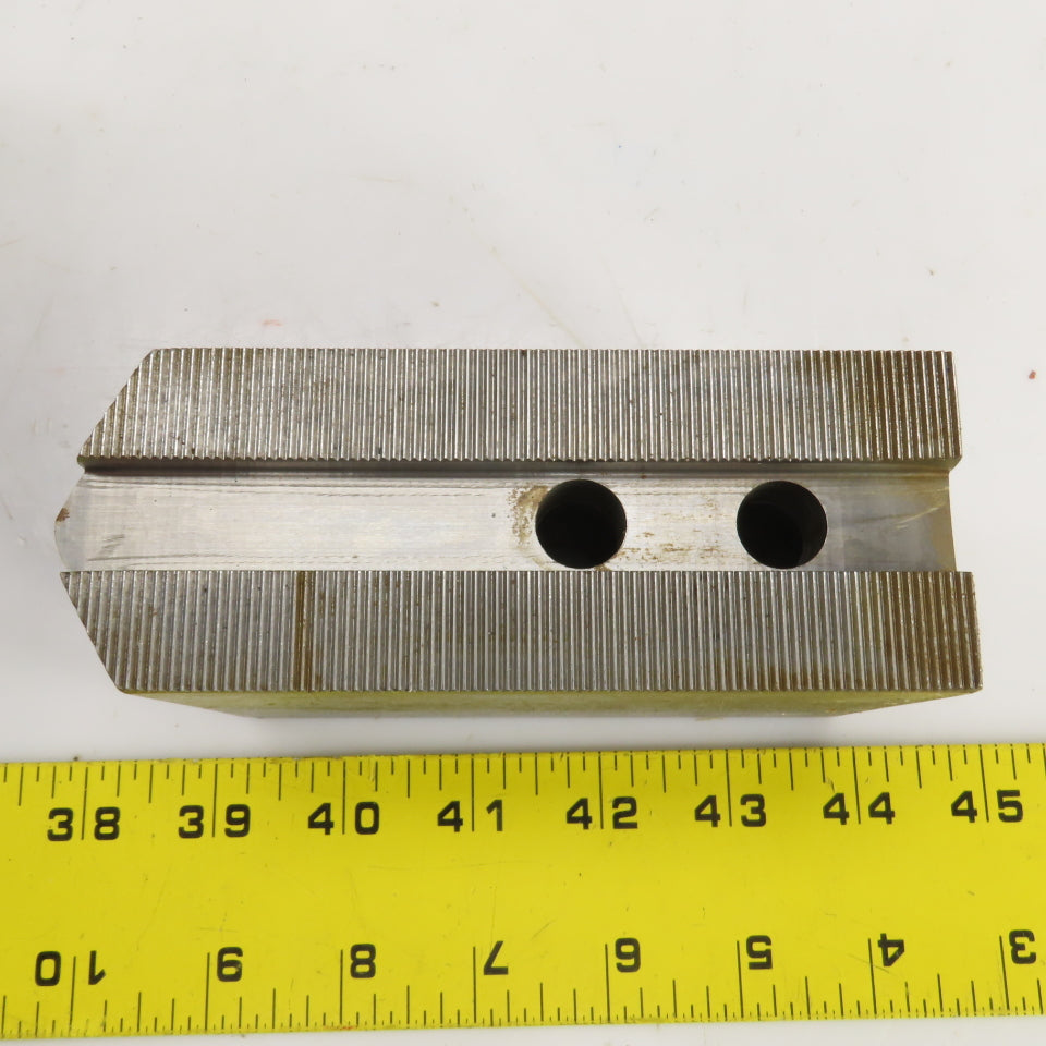Abbott KTT10S3 1.5mm X 60° Serrated Soft Lathe Jaws For 10" Chuck 2"Wx3"Hx5.5" L
