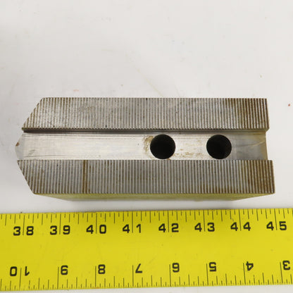 Abbott KTT10S3 1.5mm X 60° Serrated Soft Lathe Jaws For 10" Chuck 2"Wx3"Hx5.5" L