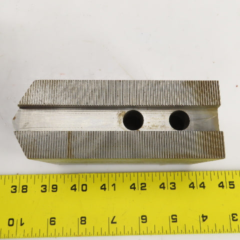 Abbott KTT10S3 1.5mm X 60° Serrated Soft Lathe Jaws For 10" Chuck 2"Wx3"Hx5.5" L