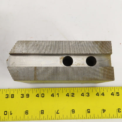 Abbott KTT10S3 1.5mm X 60° Serrated Soft Lathe Jaws For 10" Chuck 2"Wx3"Hx5.5" L