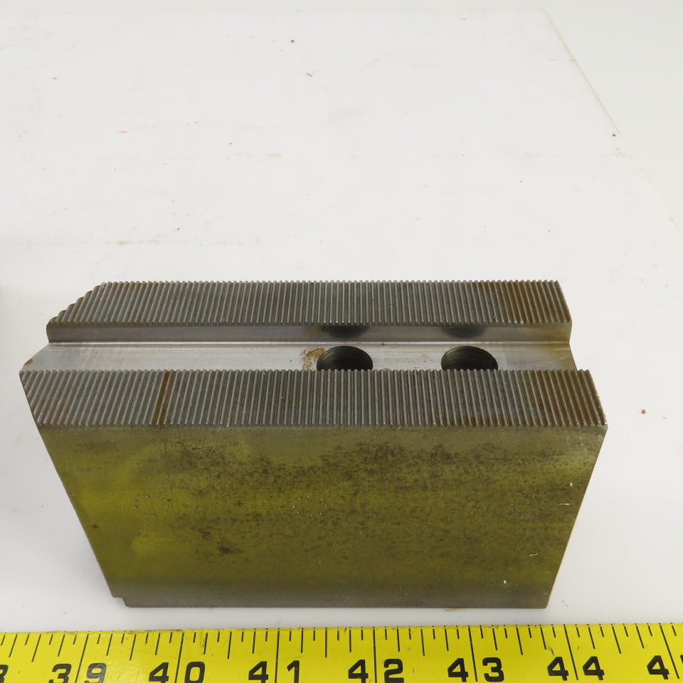 Abbott KTT10S3 1.5mm X 60° Serrated Soft Lathe Jaws For 10" Chuck 2"Wx3"Hx5.5" L