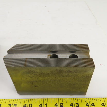 Abbott KTT10S3 1.5mm X 60° Serrated Soft Lathe Jaws For 10" Chuck 2"Wx3"Hx5.5" L