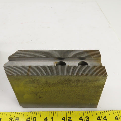 Abbott KTT10S3 1.5mm X 60° Serrated Soft Lathe Jaws For 10" Chuck 2"Wx3"Hx5.5" L