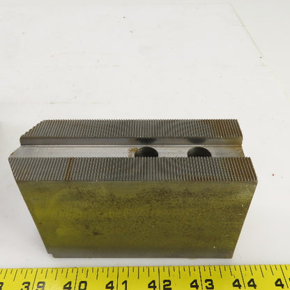 Abbott KTT10S3 1.5mm X 60° Serrated Soft Lathe Jaws For 10" Chuck 2"Wx3"Hx5.5" L