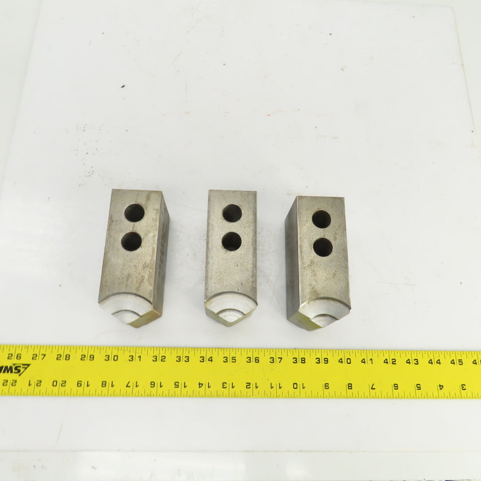 Abbott KTT10S3 1.5mm X 60° Serrated Soft Lathe Jaws For 10" Chuck 2"Wx3"Hx5.5" L