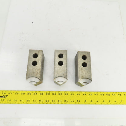 Abbott KTT10S3 1.5mm X 60° Serrated Soft Lathe Jaws For 10" Chuck 2"Wx3"Hx5.5" L
