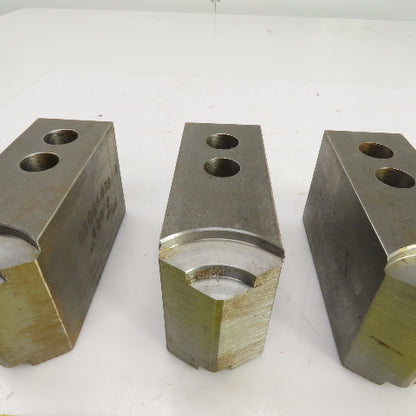 Abbott KTT10S3 1.5mm X 60° Serrated Soft Lathe Jaws For 10" Chuck 2"Wx3"Hx5.5" L