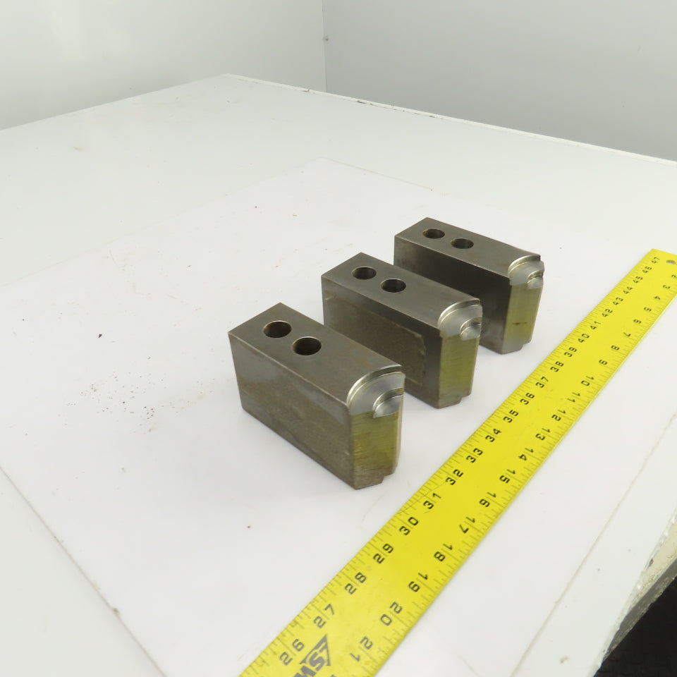 Abbott KTT10S3 1.5mm X 60° Serrated Soft Lathe Jaws For 10" Chuck 2"Wx3"Hx5.5" L