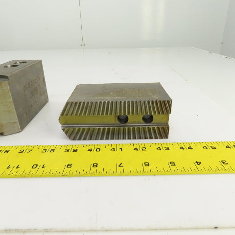 Abbott KTT10S3 1.5mm X 60° Serrated Soft Lathe Jaws For 10" Chuck 2"Wx3"Hx5.5" L