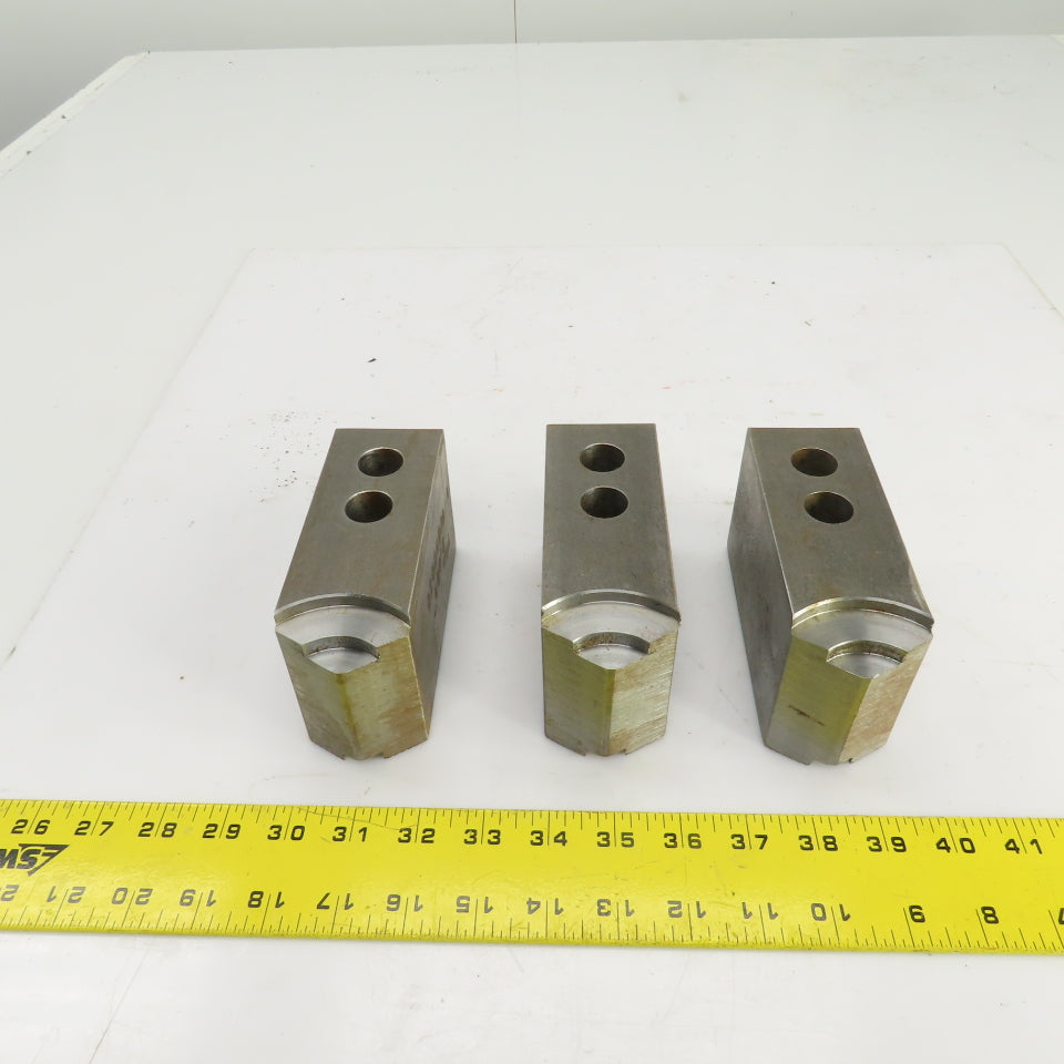Abbott KTT10S3 1.5mm X 60° Serrated Soft Lathe Jaws For 10" Chuck 2"Wx3"Hx5.5" L