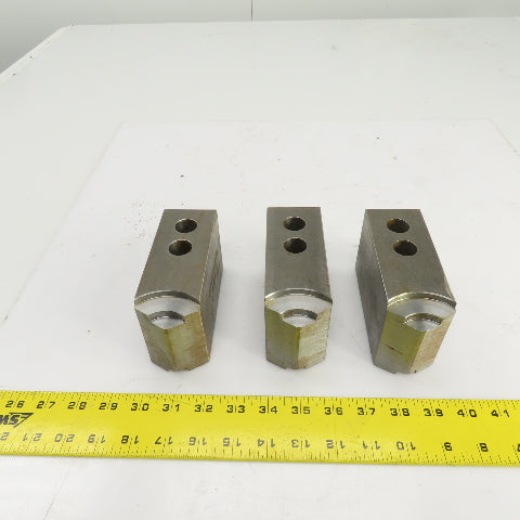 Abbott KTT10S3 1.5mm X 60° Serrated Soft Lathe Jaws For 10" Chuck 2"Wx3"Hx5.5" L