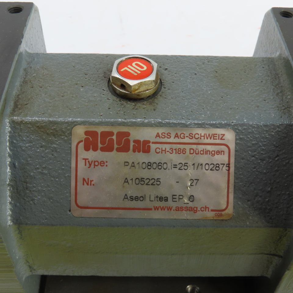 Assag PA108060.i=25:1 Servo Driven 25:1 Gear Reducer 160-280RPM Parts/Repair