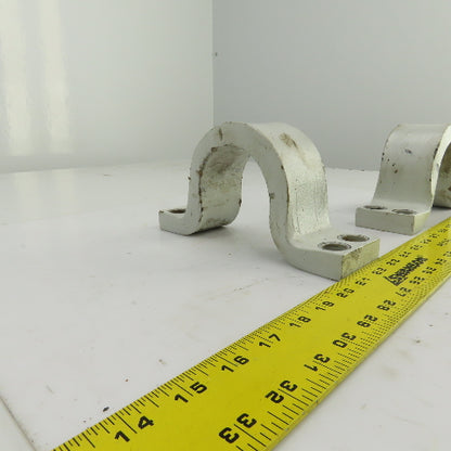 Heavy Duty Steel Pipe Strap Clamps 4-Hole 79mm Open Lot Of 2