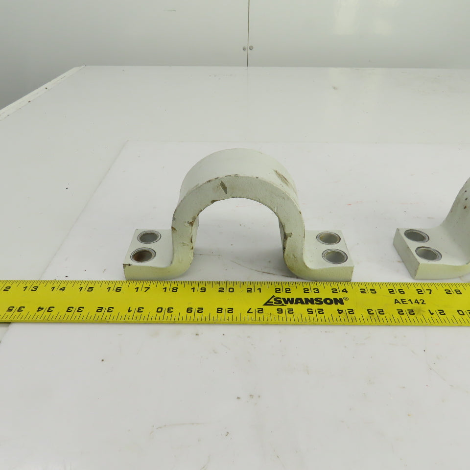 Heavy Duty Steel Pipe Strap Clamps 4-Hole 79mm Open Lot Of 2