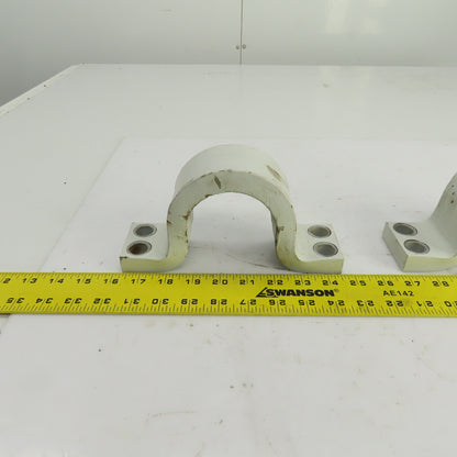 Heavy Duty Steel Pipe Strap Clamps 4-Hole 79mm Open Lot Of 2