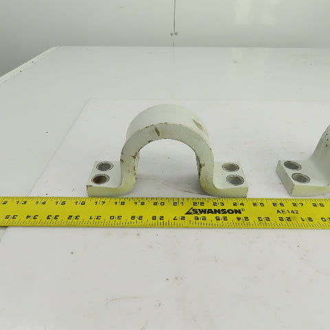Heavy Duty Steel Pipe Strap Clamps 4-Hole 79mm Open Lot Of 2