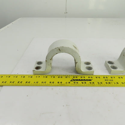 Heavy Duty Steel Pipe Strap Clamps 4-Hole 79mm Open Lot Of 2