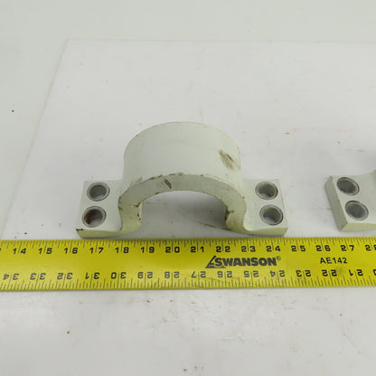 Heavy Duty Steel Pipe Strap Clamps 4-Hole 79mm Open Lot Of 2