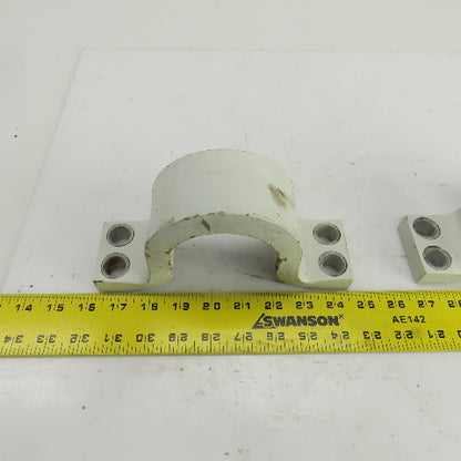 Heavy Duty Steel Pipe Strap Clamps 4-Hole 79mm Open Lot Of 2