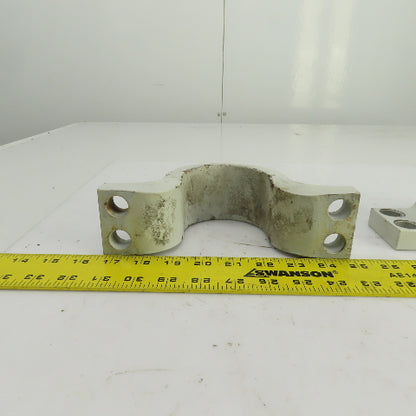 Heavy Duty Steel Pipe Strap Clamps 4-Hole 79mm Open Lot Of 2