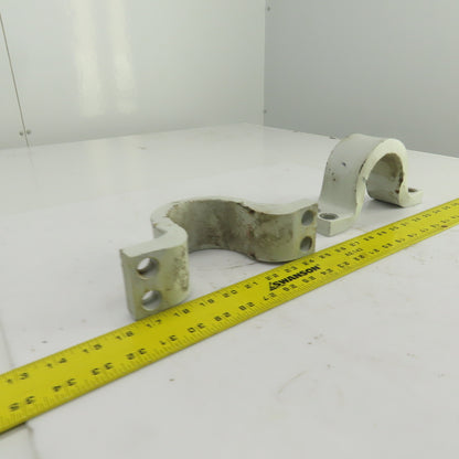 Heavy Duty Steel Pipe Strap Clamps 4-Hole 79mm Open Lot Of 2