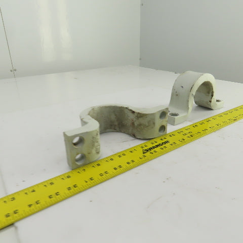 Heavy Duty Steel Pipe Strap Clamps 4-Hole 79mm Open Lot Of 2