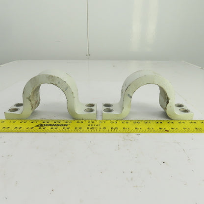 Heavy Duty Steel Pipe Strap Clamps 4-Hole 79mm Open Lot Of 2
